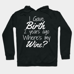 2Nd Birthday  For Mom Son Daughter 2 Year Old  Wine Hoodie